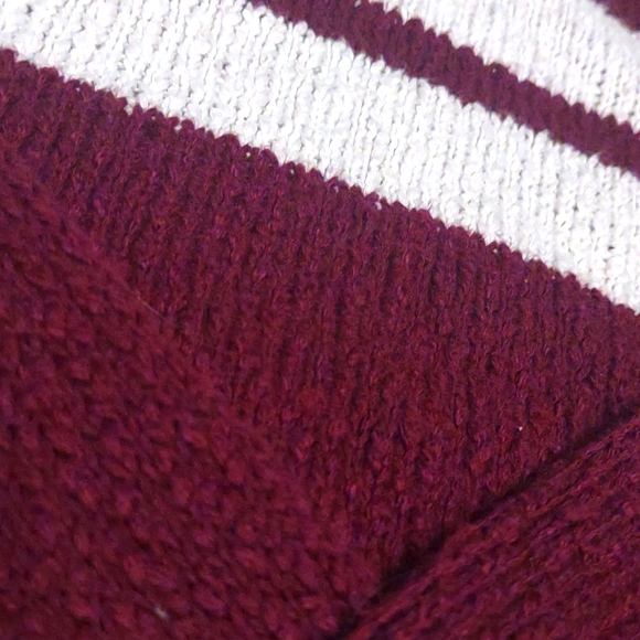 Hollister XS Striped Maroon Sweater - Picture 2 of 5